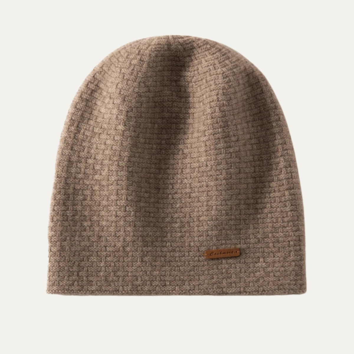 Men’s Minimalist Knit Beanie with Patch Detail