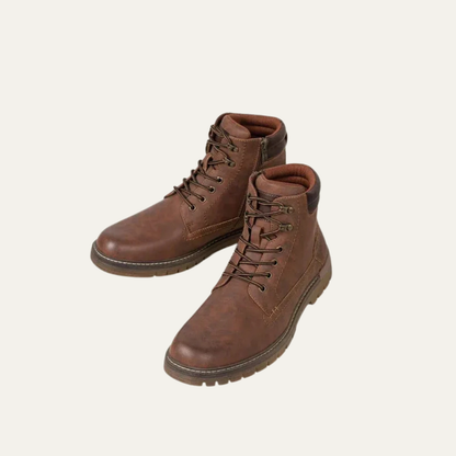 Men’s Military Style Lace Up Combat Boots with Lug Sole