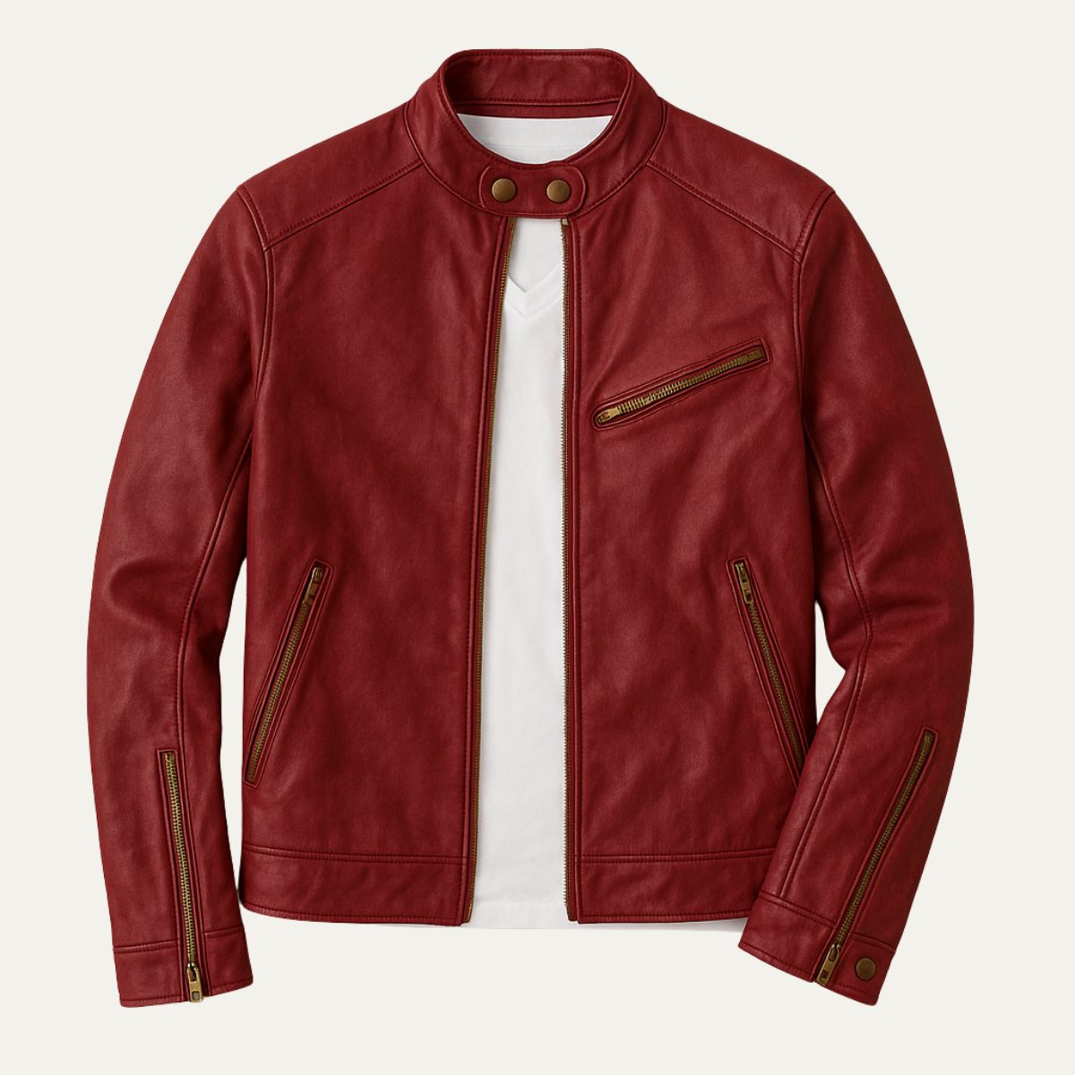 Men’s Racer Style Faux Leather Jacket