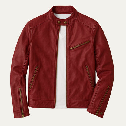 Men’s Racer Style Faux Leather Jacket