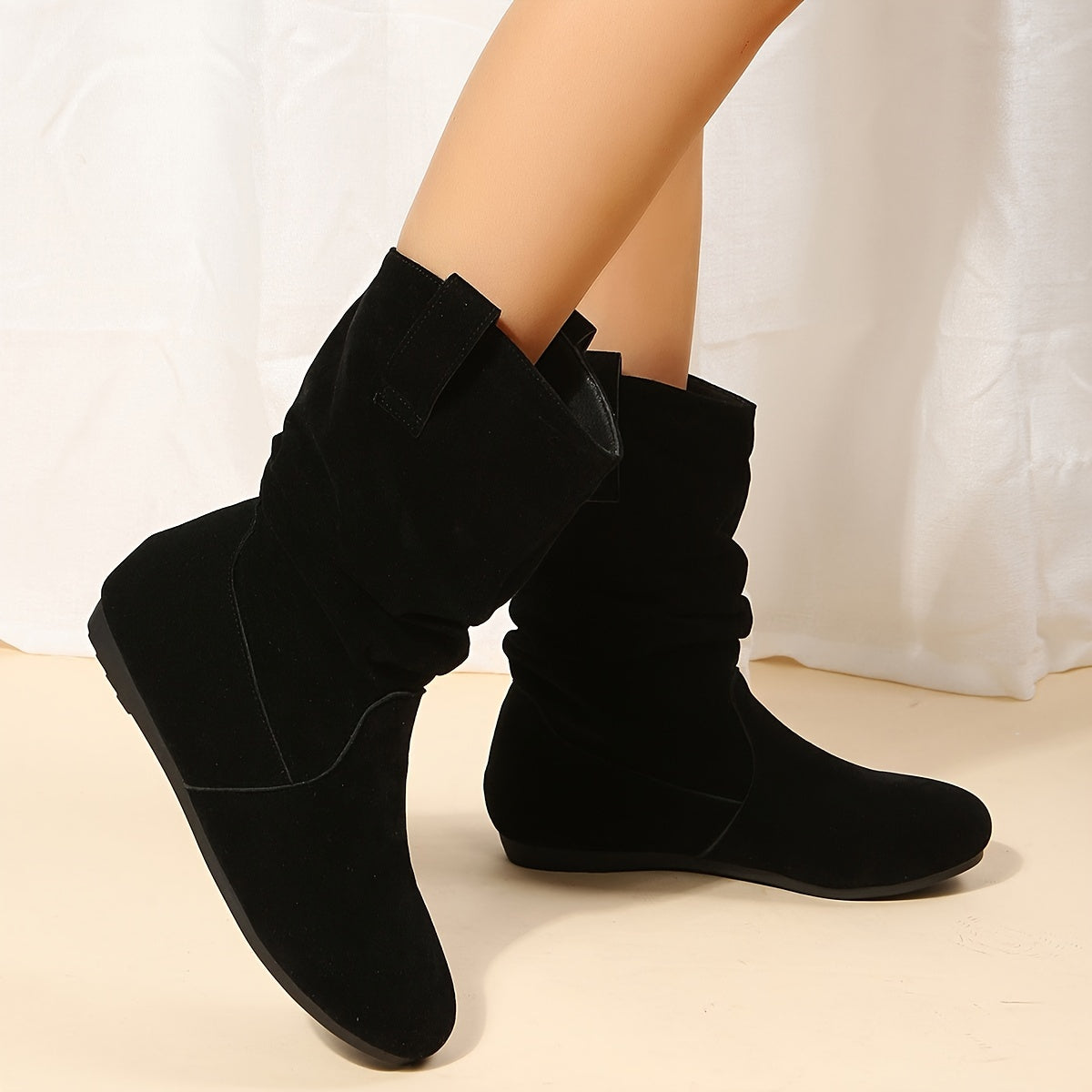 Comfortable Low Heel Suede Ankle Boots for Women
