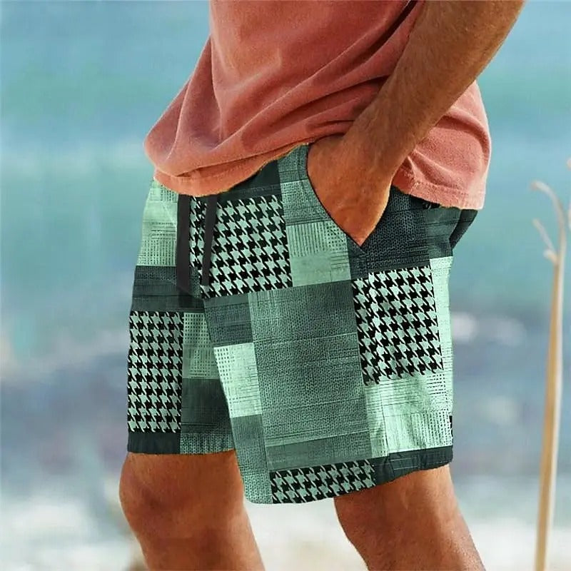 Classic Quilted Shorts with Chicken Foot Print