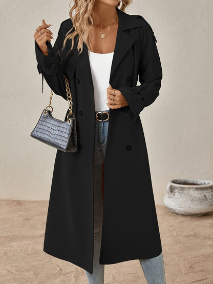 Rovanni – Women’s Long Double-Breasted Trench Coat
