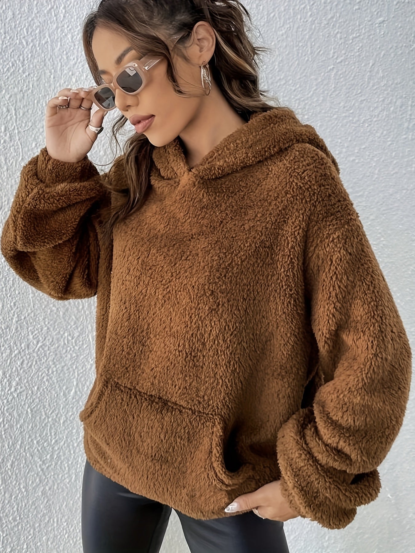 Cozy Women's Fleece Hooded Sweatshirt with Hood and Pockets - BritishElegance