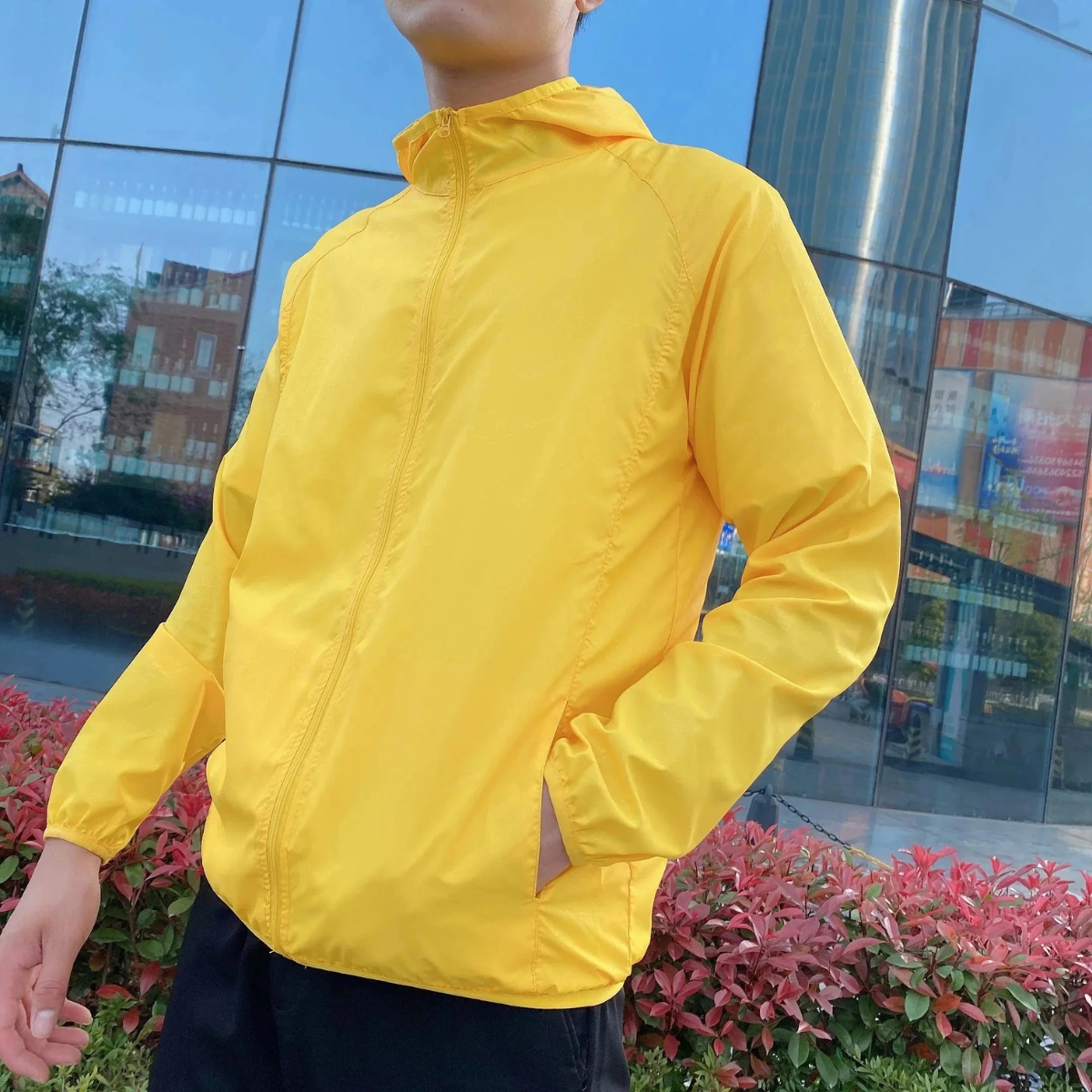 The Glastonbury Men's Lightweight Hooded Windbreaker Jacket