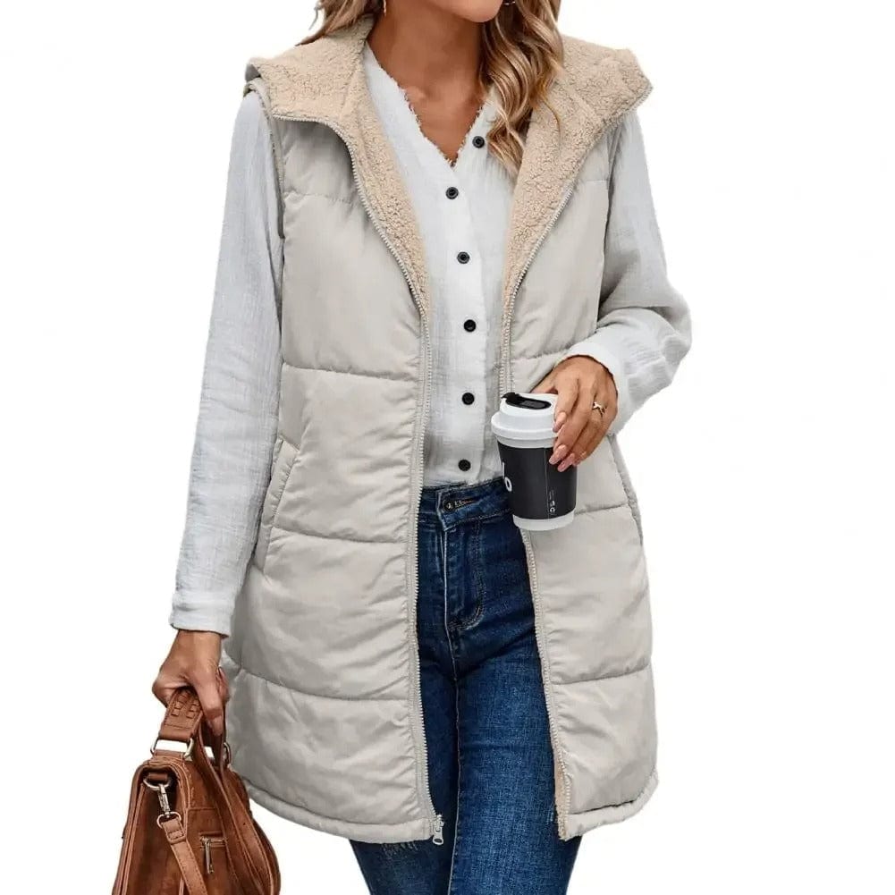 Warm Hooded Puffer Vest for Women