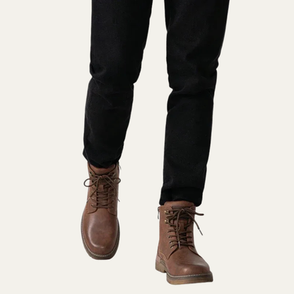 Men’s Military Style Lace Up Combat Boots with Lug Sole