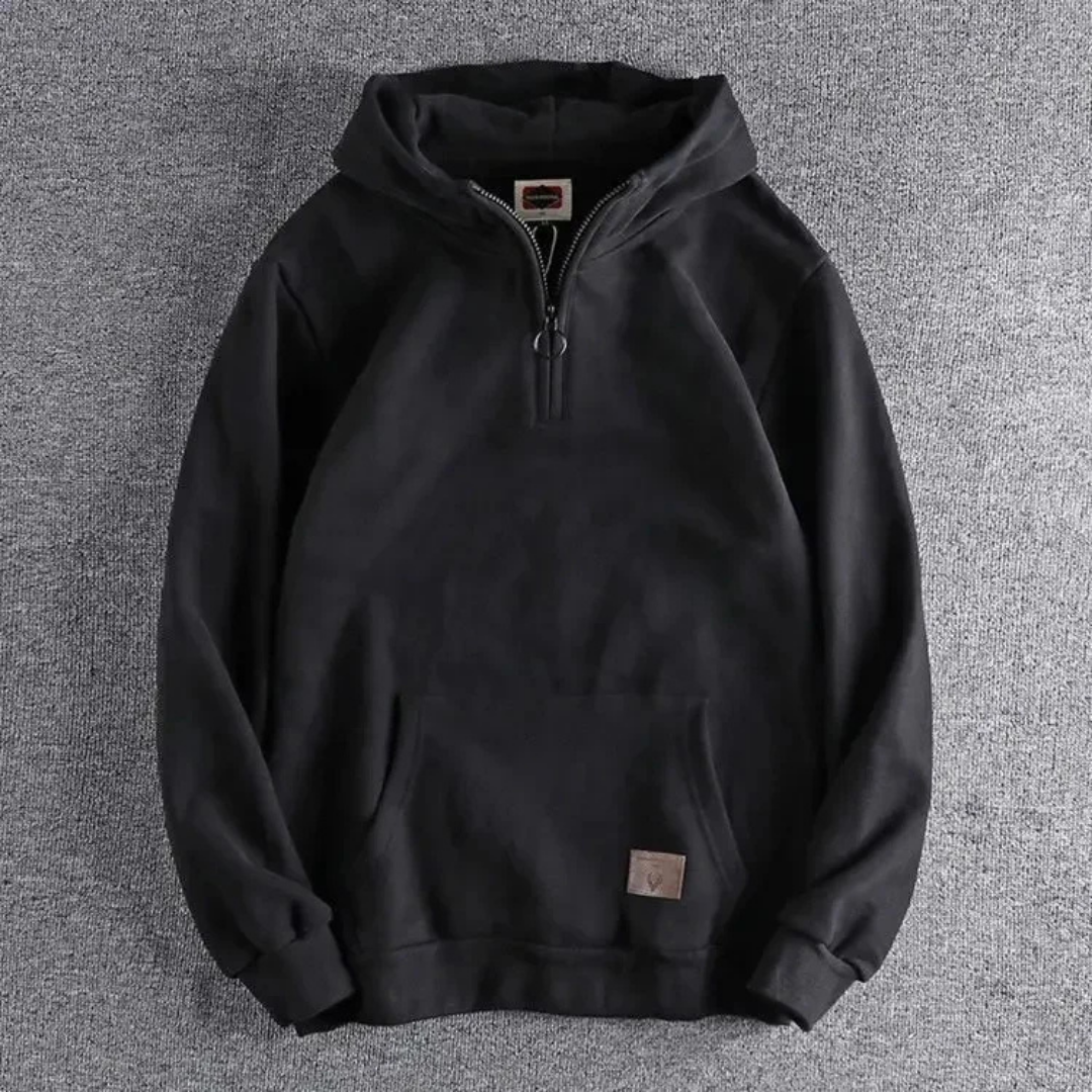 Men's Cozy Fleece Hoodie with Pouch Pocket and Relaxed Fit - BritishElegance