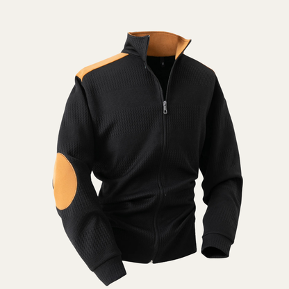 The Locorotondo Men’s Lightweight Zip Up Stand Collar Knit Jacket