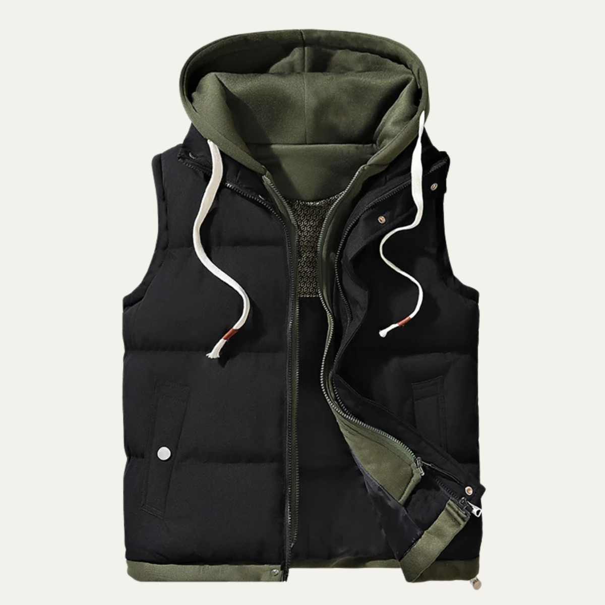 Men’s Full Zip Canvas Bomber Jacket with Spread Collar
