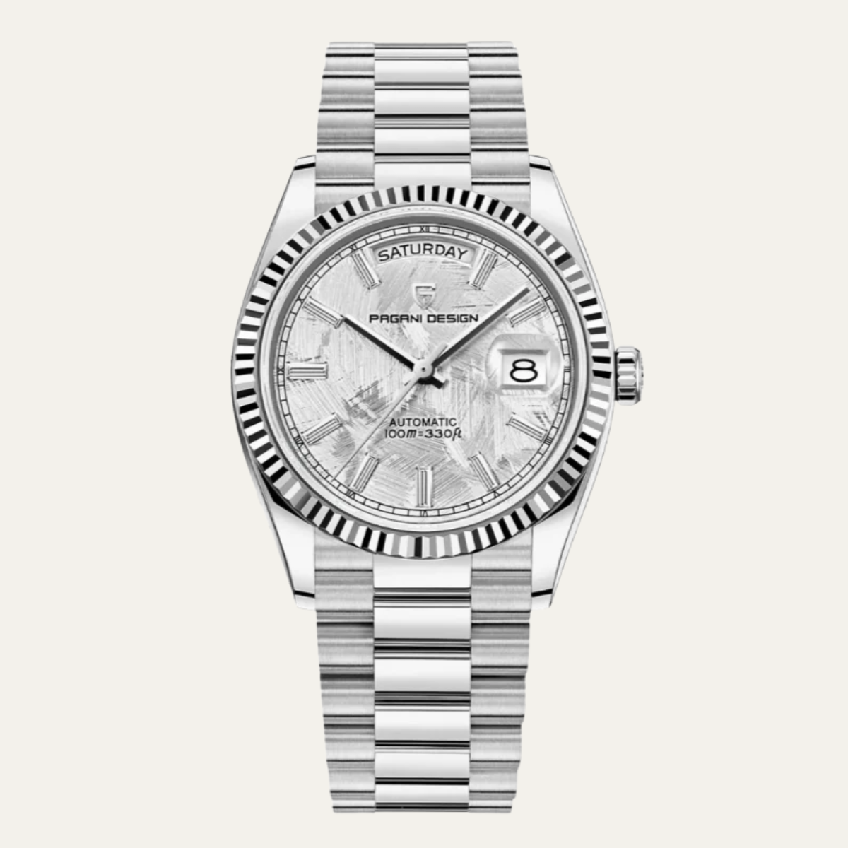 Men’s Automatic Watch with Fluted Bezel and Jubilee Bracelet