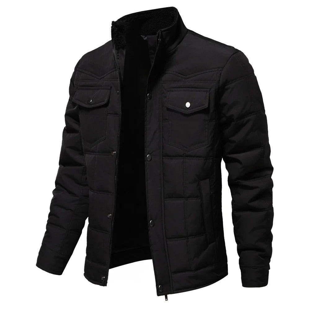 Warm Waterproof Parka Jacket with Stand Collar - BritishElegance