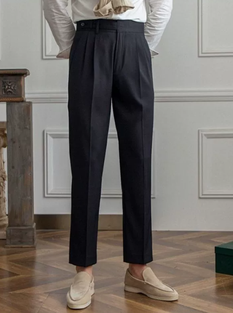 Slim Fit Men's Lightweight Dress Trousers - BritishElegance