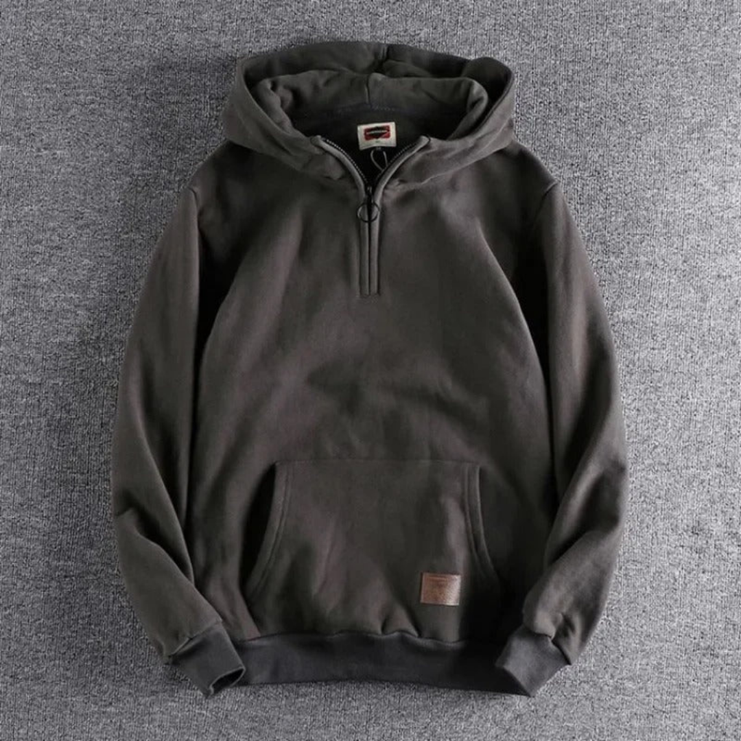Men's Cozy Fleece Hoodie with Pouch Pocket and Relaxed Fit