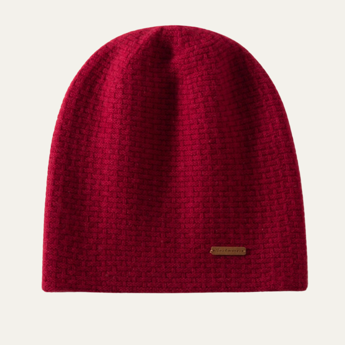 Men’s Minimalist Knit Beanie with Patch Detail