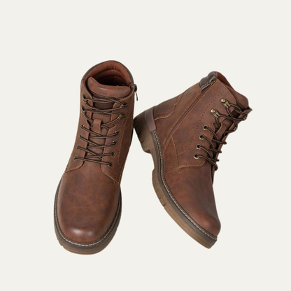 Men’s Military Style Lace Up Combat Boots with Lug Sole