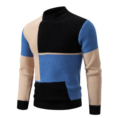 Warm Crew Neck Wool Sweater for Men