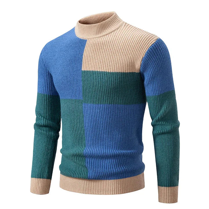 Warm Crew Neck Wool Sweater for Men