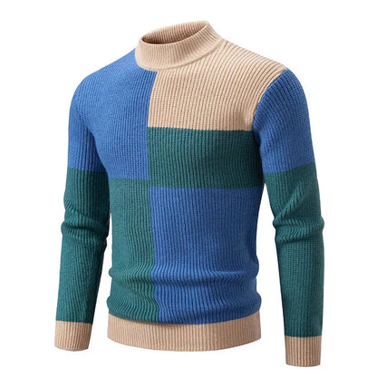 Warm Crew Neck Wool Sweater for Men