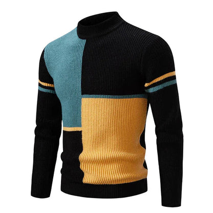 Warm Crew Neck Wool Sweater for Men