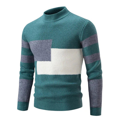 Warm Crew Neck Wool Sweater for Men