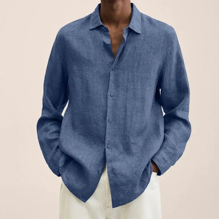 Versatile and lightweight linen shirt for men, elegantly styled
