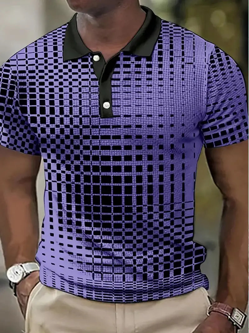 Golf shirt by David, short sleeve with contrasting lapel