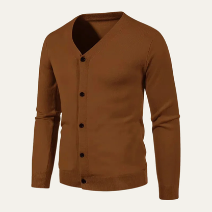 The Gloucester Men’s Trendy V Neck Lightweight Button Cardigan
