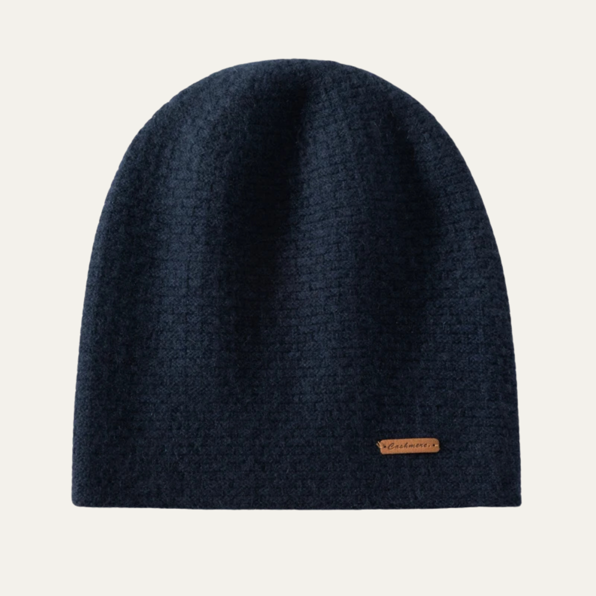 Men’s Minimalist Knit Beanie with Patch Detail