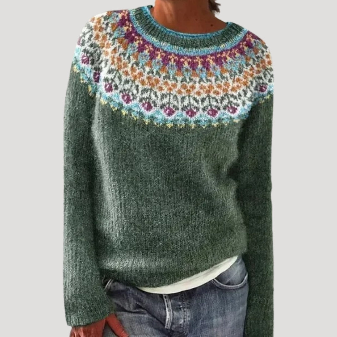 Warm Crew Neck Winter Sweater for Women - BritishElegance