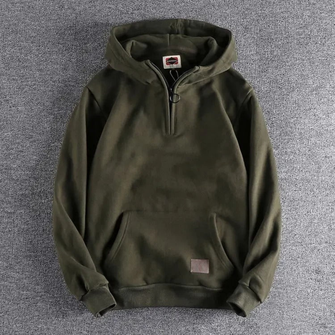 Men's Cozy Fleece Hoodie with Pouch Pocket and Relaxed Fit