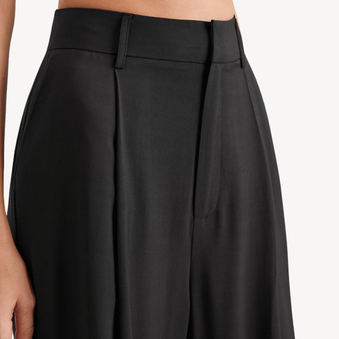 Women's Polyester Pleated Wide Leg Pants
