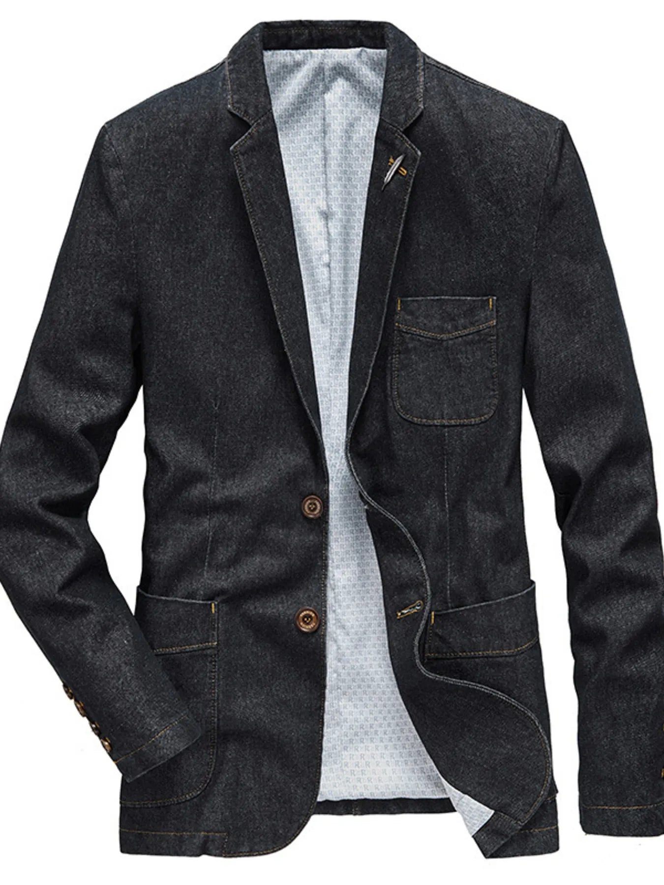 Big and Tall Fitted Denim Jacket - BritishElegance