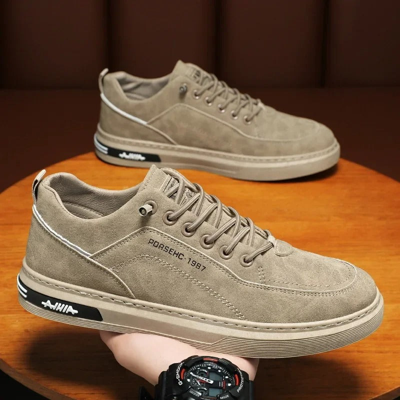 Classic Leather Retro Sneakers - BritishElegance
