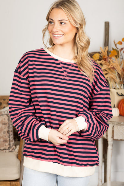 Warm Women's Colour Block Crew Neck Sweater
