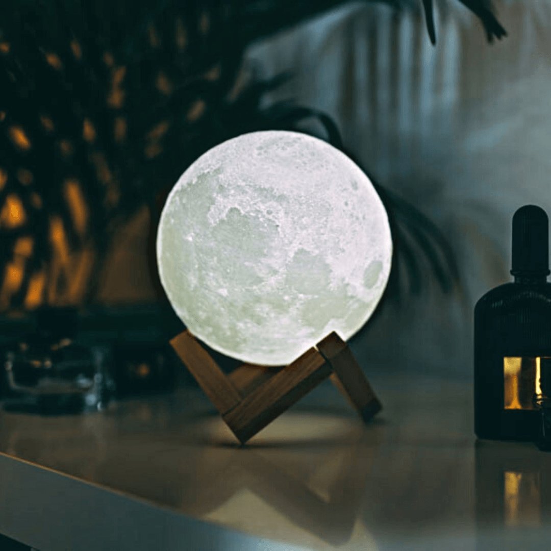 Customizable LED Moon Night Light - Dimmable Touch Control - BritishElegance