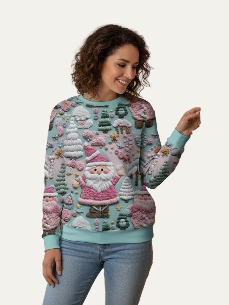 Women’s 3D Santa and Snow Christmas Sweater
