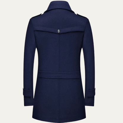 The Siena Men's Wool Blend Long Trench Coat with Lapel Collar