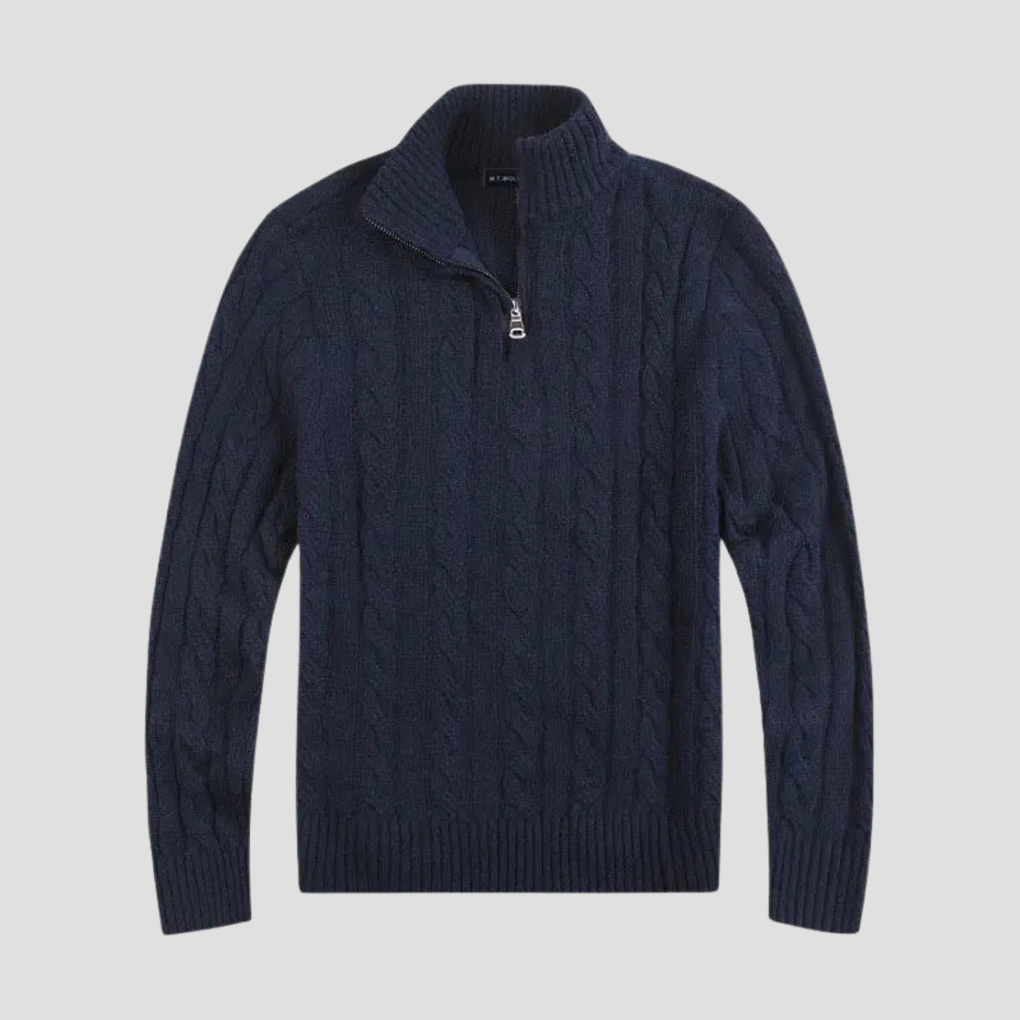 Men's half-zip knitted sweater - Timeless cable knit meets modern sophistication