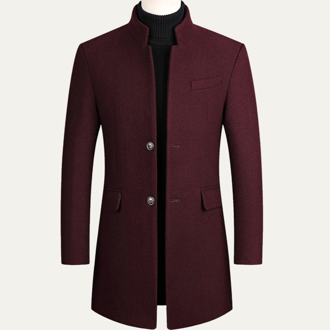 Men’s Mid Length Stand Collar Topcoat