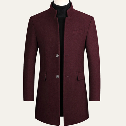 Men’s Mid Length Stand Collar Topcoat