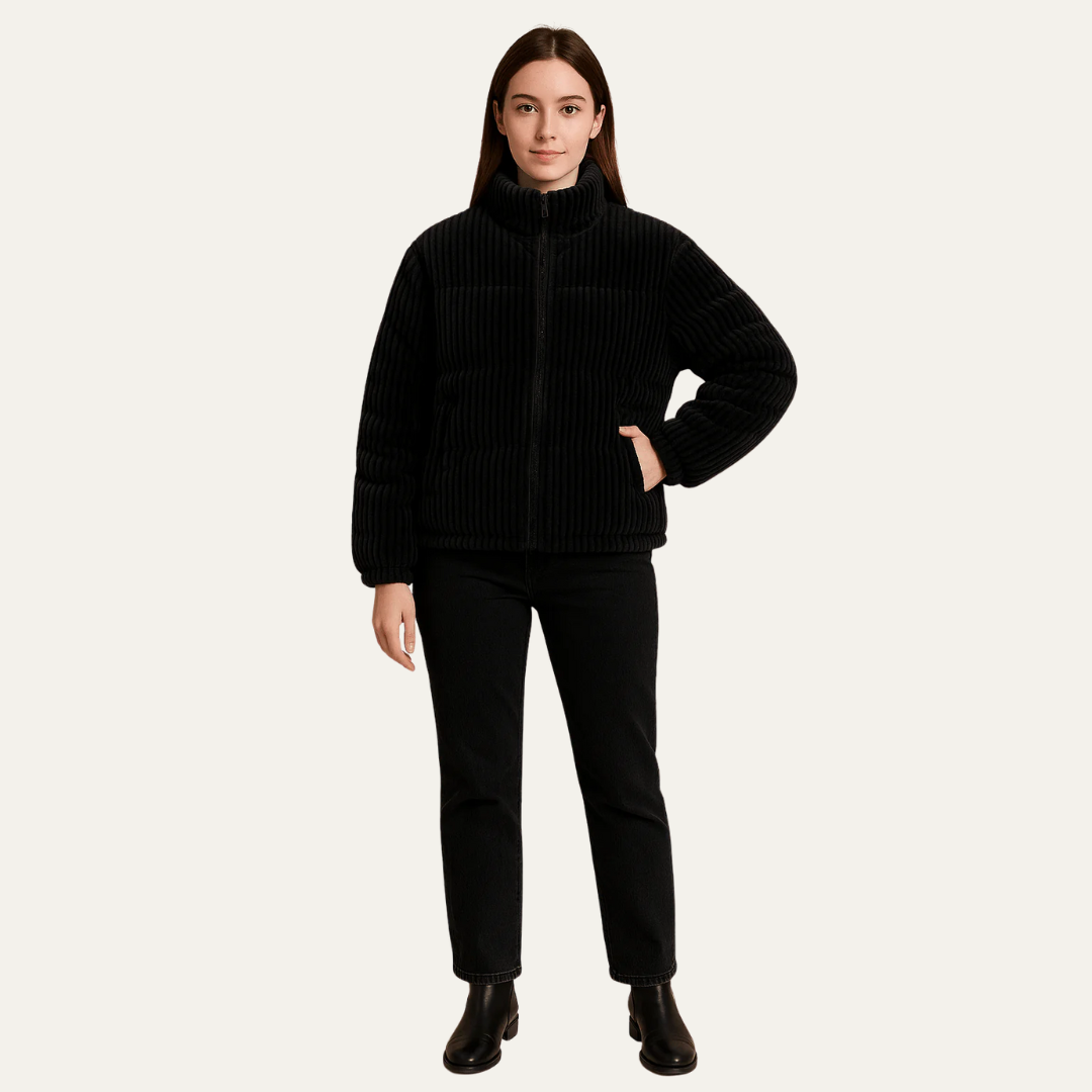 Women’s Corduroy Cropped Puffer Jacket