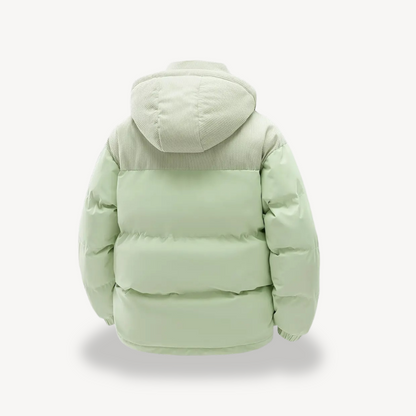 Men's Puffer Jacket with Corduroy Hood