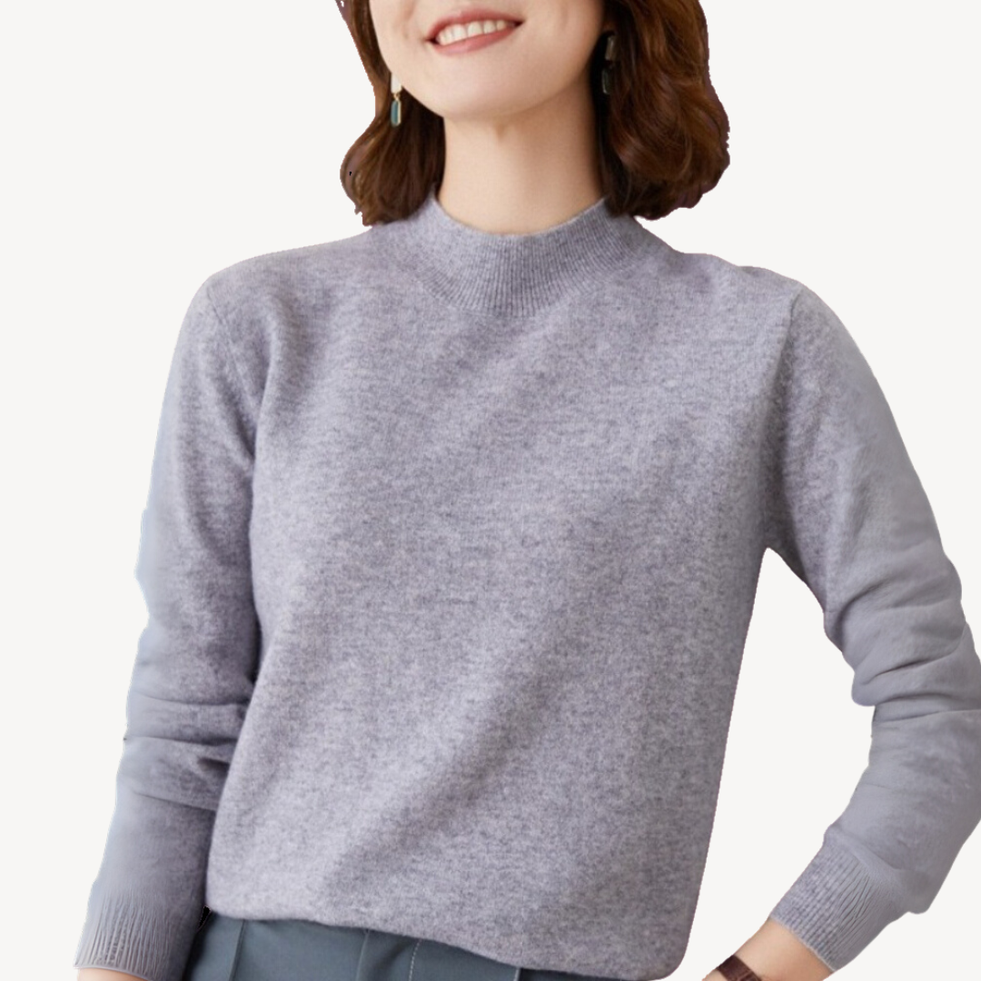 Mock Neck Cashmere Sweater Women