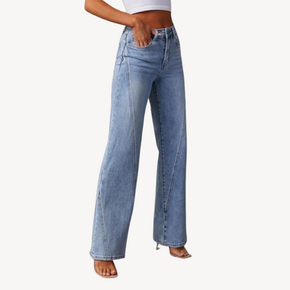 Women's Blue Denim Wide Leg Jeans