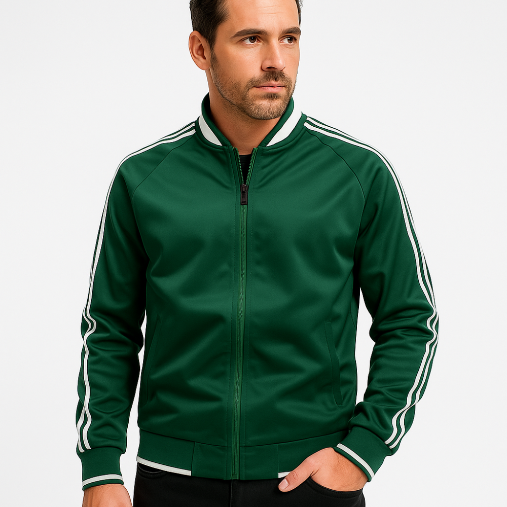Men’s Stripe Sleeve Bomber Jacket