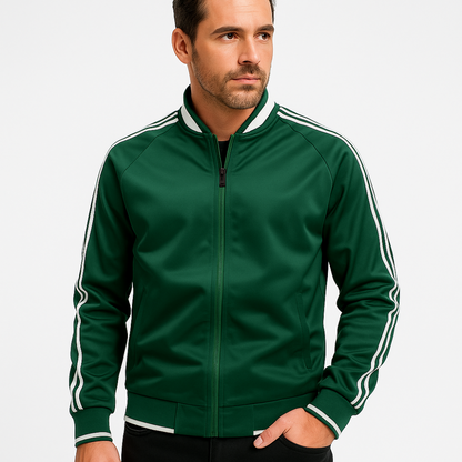 Men’s Stripe Sleeve Bomber Jacket