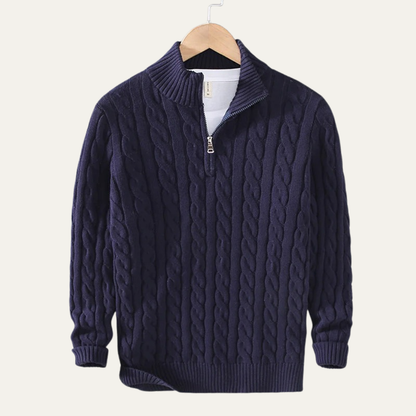 Men’s Heavy Cable Knit Design Sweater