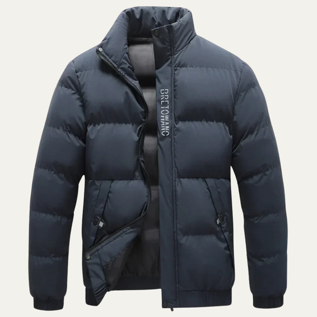 Men’s Short Quilted Stand Collar Puffer Jacket