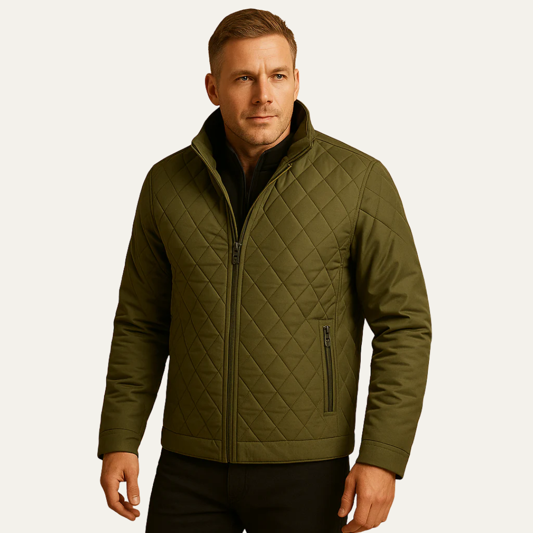 Men’s Classic Diamond Quilted Bomber Jacket